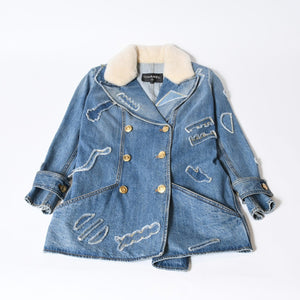 CHANEL シャネル デニムジャケット P61927V47197 サイズ34 ココマーク エジプトコレクション マルチパッチ ブルー 美品 中古 4b013574