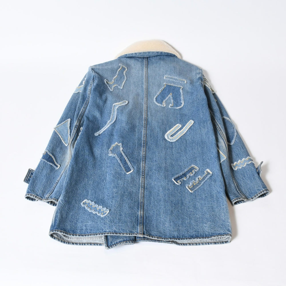 CHANEL Denim jacket P61927V47197 Size 34 Coco Mark Egypt Collection Multi-patch Blue Good Condition Used 4b013574