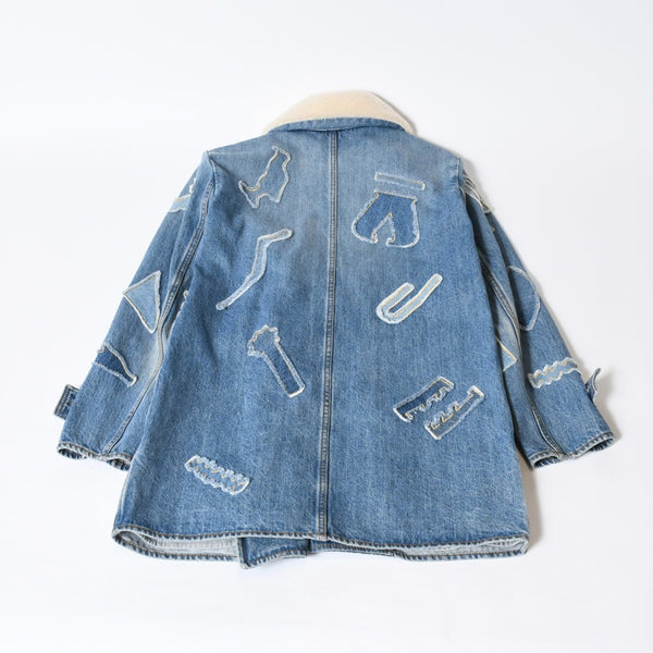 CHANEL シャネル デニムジャケット P61927V47197 サイズ34 ココマーク エジプトコレクション マルチパッチ ブルー 美品 中古 4b013574