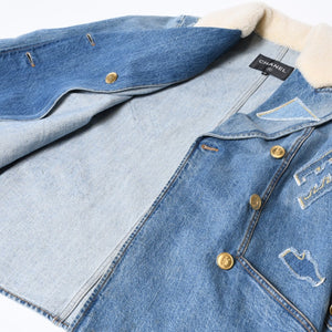 CHANEL シャネル デニムジャケット P61927V47197 サイズ34 ココマーク エジプトコレクション マルチパッチ ブルー 美品 中古 4b013574