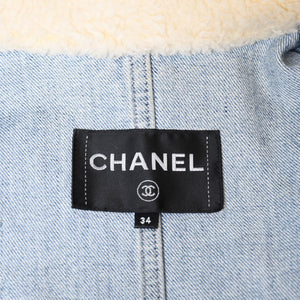 CHANEL シャネル デニムジャケット P61927V47197 サイズ34 ココマーク エジプトコレクション マルチパッチ ブルー 美品 中古 4b013574