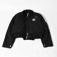 Load image into Gallery viewer, Sacai × Carhartt WIP サカイ×カーハート Jacket ブラック コットン 23-06741 サイズ1 美品 中古 4b013324