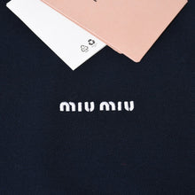 Load image into Gallery viewer, 新品未使用 MIUMIU ミュウミュウ Piquet Blend Blouson ピケブレンド ブルゾン ML1258 サイズ38 ネイビー コットン 中古 4b012283
