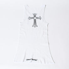 Load image into Gallery viewer, CHROME HEARTS クロムハーツ クロスモチーフ オールド タンクトップ U.S.A製 コットン ホワイト ブラック サイズL 美品 中古 4b013348
