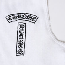 Load image into Gallery viewer, CHROME HEARTS クロムハーツ クロスモチーフ オールド タンクトップ U.S.A製 コットン ホワイト ブラック サイズL 美品 中古 4b013348