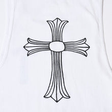 Load image into Gallery viewer, CHROME HEARTS クロムハーツ クロスモチーフ オールド タンクトップ U.S.A製 コットン ホワイト ブラック サイズL 美品 中古 4b013348