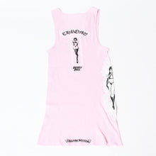 Load image into Gallery viewer, 新品未使用 CHROME HEARTS クロムハーツ タンクトップ ノースリーブ サイズM DEADLY DOLL 希少 ピンク ブラック ホワイト 中古 4b013349