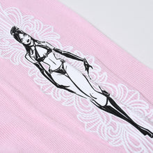 Load image into Gallery viewer, 新品未使用 CHROME HEARTS クロムハーツ タンクトップ ノースリーブ サイズM DEADLY DOLL 希少 ピンク ブラック ホワイト 中古 4b013349