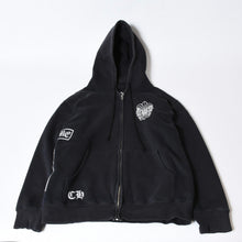 Load image into Gallery viewer, CHROME HEARTS クロムハーツ BSフレア プリント ジップパーカー サーマル ダガージップ ブラック サイズL 美品 中古 4b013509