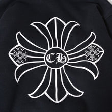 Load image into Gallery viewer, CHROME HEARTS クロムハーツ CHクロス プリント ジップパーカー サーマル ダガージップ ブラック サイズS 美品 中古 4b013510