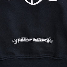 Load image into Gallery viewer, CHROME HEARTS クロムハーツ CHクロス プリント ジップパーカー サーマル ダガージップ ブラック サイズS 美品 中古 4b013510