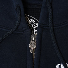 Load image into Gallery viewer, CHROME HEARTS クロムハーツ CHクロス プリント ジップパーカー サーマル ダガージップ ブラック サイズS 美品 中古 4b013508