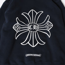 Load image into Gallery viewer, CHROME HEARTS クロムハーツ CHクロス プリント ジップパーカー サーマル ダガージップ ブラック サイズS 美品 中古 4b013508