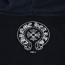 Load image into Gallery viewer, CHROME HEARTS クロムハーツ CHクロス プリント ジップパーカー サーマル ダガージップ ブラック サイズS 美品 中古 4b013508