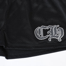 Load image into Gallery viewer, 新品未使用 CHROME HEARTS クロムハーツ MESH VARSITY SHORTS ハーフパンツ メッシュパンツ ブラック サイズS 中古 4b013271