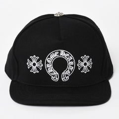 新品未使用 CHROME HEARTS クロムハーツ CHプラス ホースシュー 5パネル スナップバックキャップ ONE SIZE 51-61cm ブラック 中古 4a004539