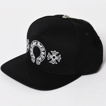Load image into Gallery viewer, 新品未使用 CHROME HEARTS クロムハーツ CHプラス ホースシュー 5パネル スナップバックキャップ ONE SIZE 51-61cm ブラック 中古 4a004539