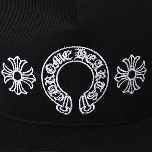 新品未使用 CHROME HEARTS クロムハーツ CHプラス ホースシュー 5パネル スナップバックキャップ ONE SIZE 51-61cm ブラック 中古 4a004539