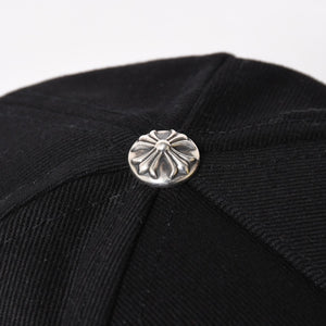 新品未使用 CHROME HEARTS クロムハーツ CHプラス ホースシュー 5パネル スナップバックキャップ ONE SIZE 51-61cm ブラック 中古 4a004539