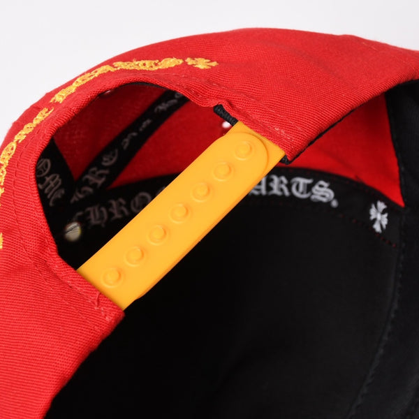 新品未使用 CHROME HEARTS クロムハーツ CH刺繍 ベースボールキャップ ONE SIZE レッド イエロー 中古 4a004538