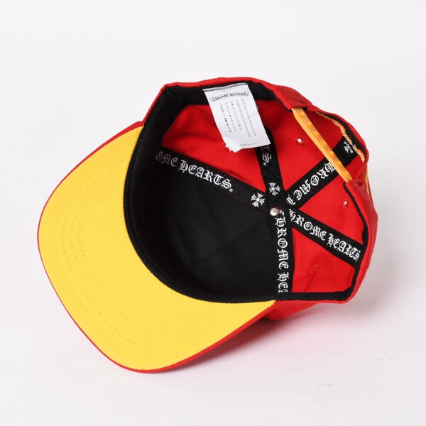 新品未使用 CHROME HEARTS クロムハーツ CH刺繍 ベースボールキャップ ONE SIZE レッド イエロー 中古 4a004538