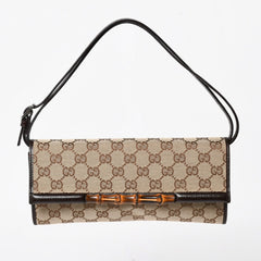 極美品 GUCCI グッチ ハンドバッグ ショルダーバッグ GGキャンバス 117594 バンブー ブラウン シルバー金具 中古 4a005053