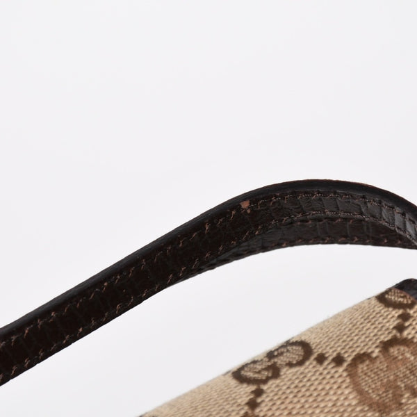 極美品 GUCCI グッチ ハンドバッグ ショルダーバッグ GGキャンバス 117594 バンブー ブラウン シルバー金具 中古 4a005053