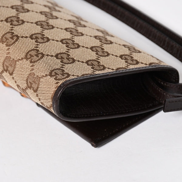 極美品 GUCCI グッチ ハンドバッグ ショルダーバッグ GGキャンバス 117594 バンブー ブラウン シルバー金具 中古 4a005053