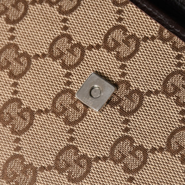 極美品 GUCCI グッチ ハンドバッグ ショルダーバッグ GGキャンバス 117594 バンブー ブラウン シルバー金具 中古 4a005053