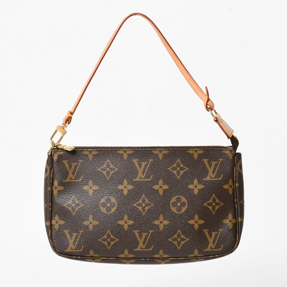 Very Good Condition LOUIS VUITTON Pochette Accessory Pouch M51980 Monogram Brown Used 4a004873