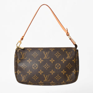 極美品 LOUIS VUITTON ルイヴィトン ポシェット アクセソワール アクセサリーポーチ M51980 モノグラム ブラウン 中古 4a004873