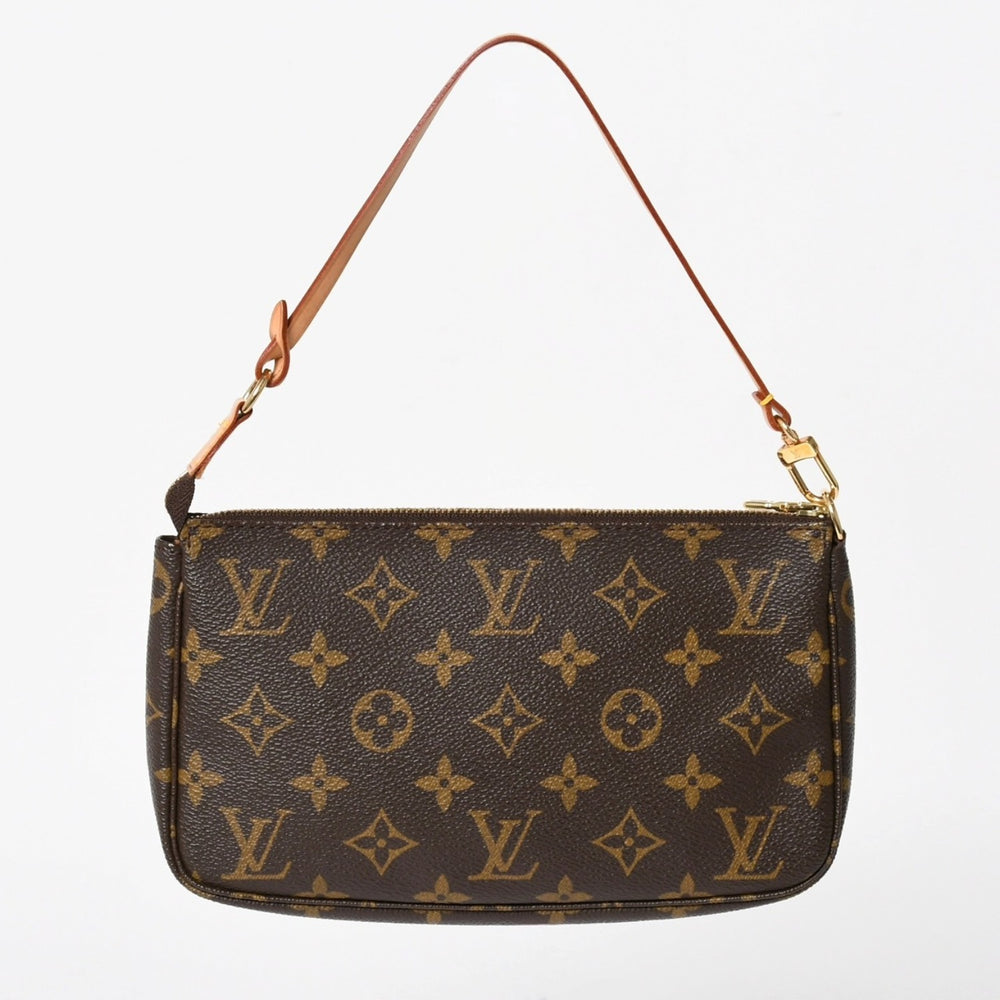 Very Good Condition LOUIS VUITTON Pochette Accessory Pouch M51980 Monogram Brown Used 4a004873