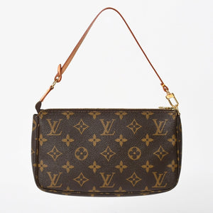 極美品 LOUIS VUITTON ルイヴィトン ポシェット アクセソワール アクセサリーポーチ M51980 モノグラム ブラウン 中古 4a004873