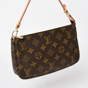 極美品 LOUIS VUITTON ルイヴィトン ポシェット アクセソワール アクセサリーポーチ M51980 モノグラム ブラウン 中古 4a004873