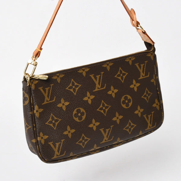 極美品 LOUIS VUITTON ルイヴィトン ポシェット アクセソワール アクセサリーポーチ M51980 モノグラム ブラウン 中古 4a004873