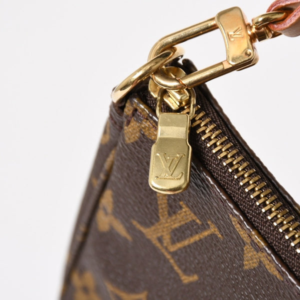 極美品 LOUIS VUITTON ルイヴィトン ポシェット アクセソワール アクセサリーポーチ M51980 モノグラム ブラウン 中古 4a004873