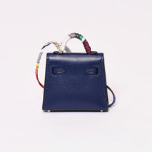 Load image into Gallery viewer, 極美品 HERMES エルメス マイクロ ケリーツイリー バッグ チャーム U刻印 ブルー ネイビー ヴォ―タデラクト シルバー金具 中古 4b013608