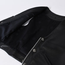 Load image into Gallery viewer, 極美品 CHROME HEARTS クロムハーツ 6BTN ZIP FRNT VEST ラージクロス レザーベスト サイズM ダガー クロスボール 中古 4b013777