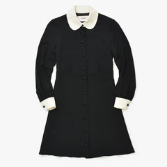 極美品 CELINE セリーヌ ドレス ワンピース 2R109865C アセテート レーヨン サイズ34 ブラック 中古 4b013833