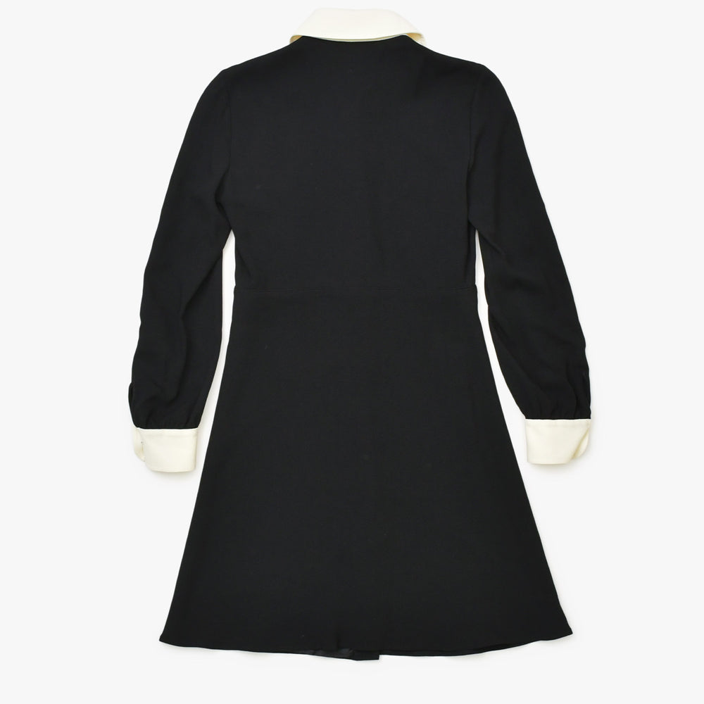 極美品 CELINE セリーヌ ドレス ワンピース 2R109865C アセテート レーヨン サイズ34 ブラック 中古 4b013833