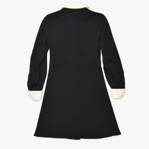 極美品 CELINE セリーヌ ドレス ワンピース 2R109865C アセテート レーヨン サイズ34 ブラック 中古 4b013833
