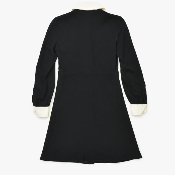極美品 CELINE セリーヌ ドレス ワンピース 2R109865C アセテート レーヨン サイズ34 ブラック 中古 4b013833