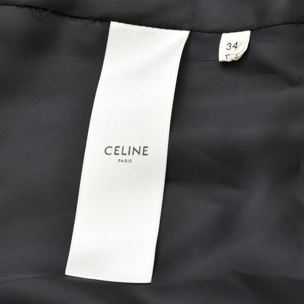 極美品 CELINE セリーヌ ドレス ワンピース 2R109865C アセテート レーヨン サイズ34 ブラック 中古 4b013833