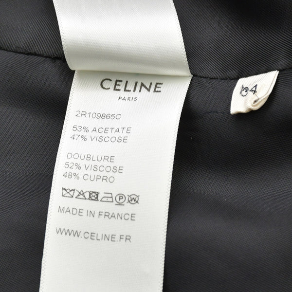 極美品 CELINE セリーヌ ドレス ワンピース 2R109865C アセテート レーヨン サイズ34 ブラック 中古 4b013833