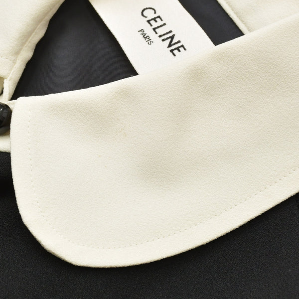 極美品 CELINE セリーヌ ドレス ワンピース 2R109865C アセテート レーヨン サイズ34 ブラック 中古 4b013833