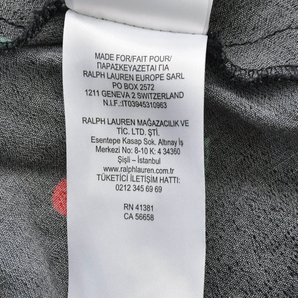 極美品 POLO RALPH LAUREN ポロ ラルフローレン ワンピース チェリープリント クレープ ドレス ブラック レッド グリーン サイズ0 中古 4b013835