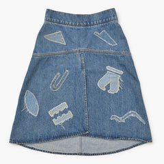 CHANEL シャネル 19SS デニムスカート P61825V47197 サイズ34 メティエダールコレクション ココマーク パッチワーク 美品 中古 4b013844