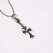 Load image into Gallery viewer, 極美品 CHROME HEARTS クロムハーツ CH TINY CROSS タイニークロス ボールチェーン チャーム ネックレス シルバー925 12.6g 中古 4b013882