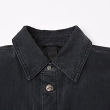 Load image into Gallery viewer, 極美品 CHROME HEARTS クロムハーツ WORK DOG ワークドッグ シャツジャケット サイズS キルティング クロスボール ブラック 中古 4b013907