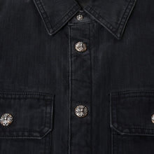 Load image into Gallery viewer, 極美品 CHROME HEARTS クロムハーツ WORK DOG ワークドッグ シャツジャケット サイズS キルティング クロスボール ブラック 中古 4b013907